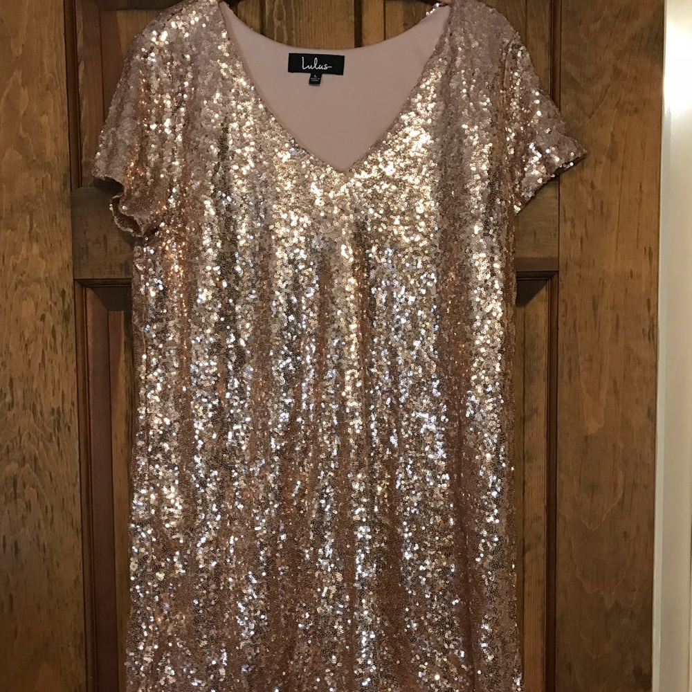Lulus gold sparkle dress